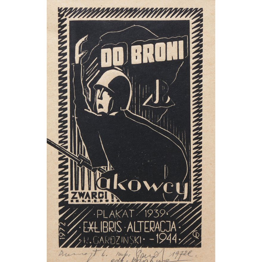 R. Gardziński | Exlibris "Do broni zwarci akowcy", 1972 r.