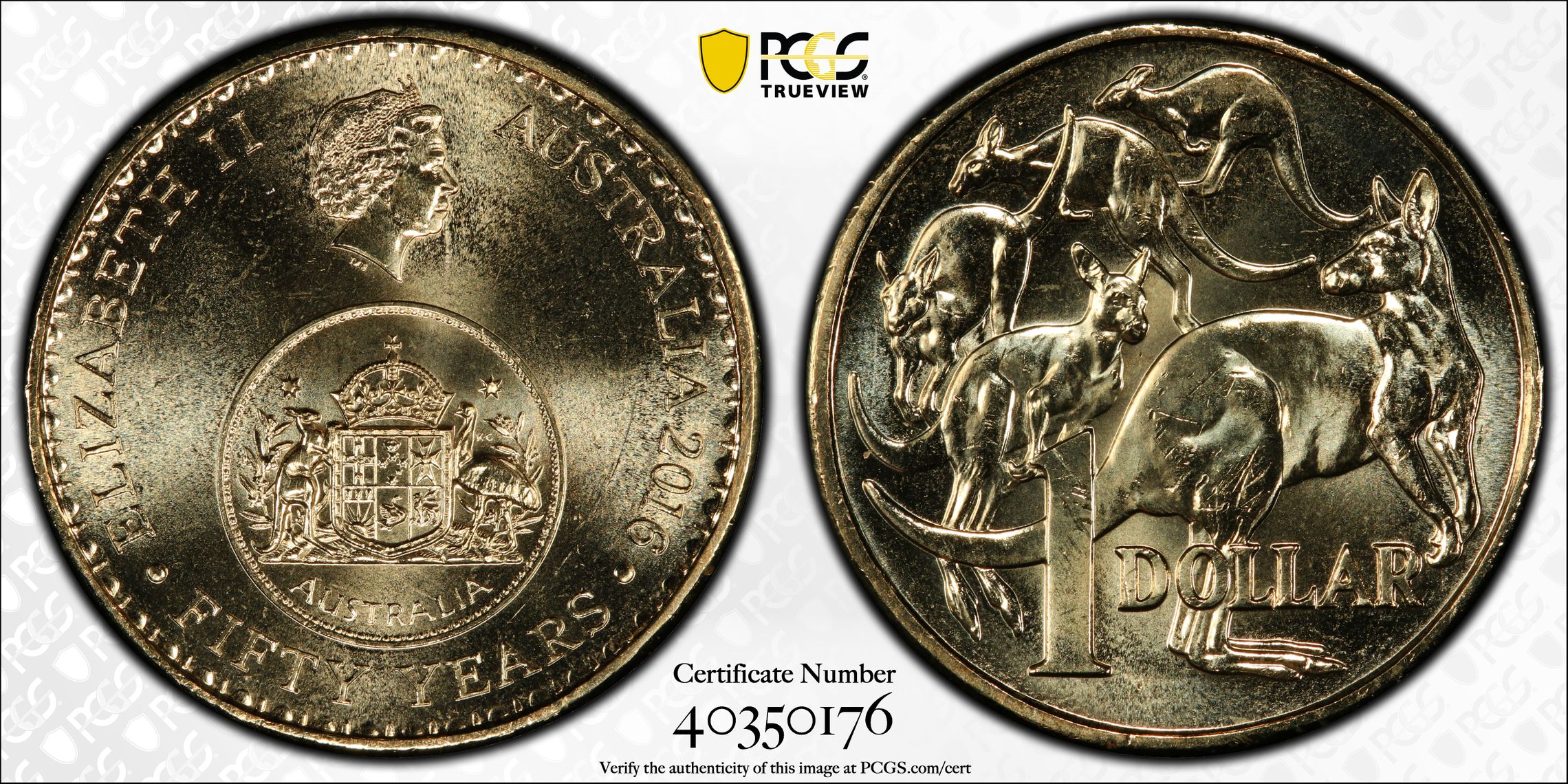250 · 50 Yrs Decimal Currency , One Dollar, 2016, PCGS MS66