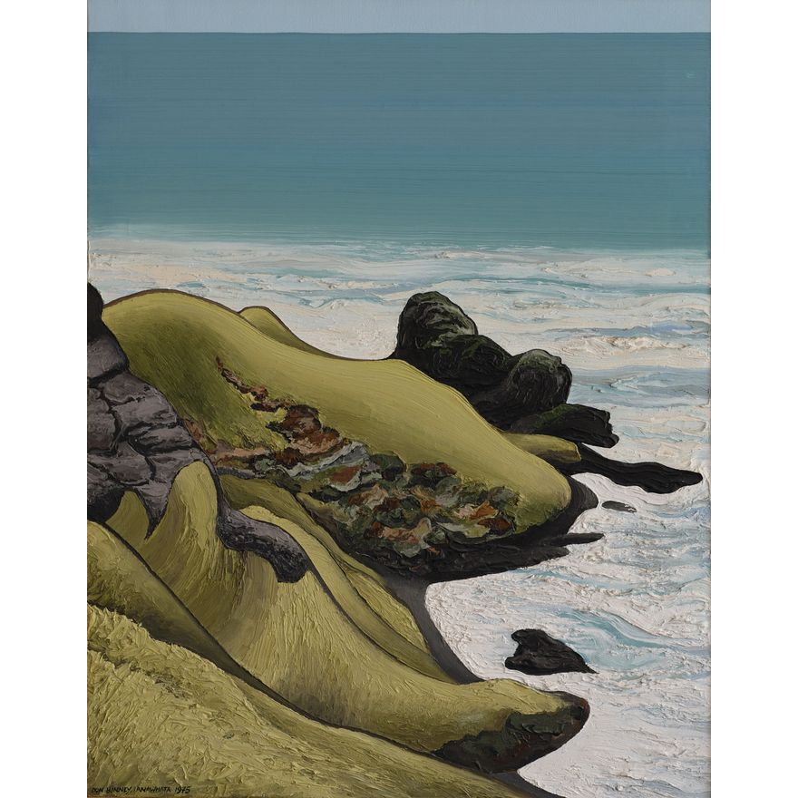 Don Binney 'Fisherman’s Rock, Anawhata'
