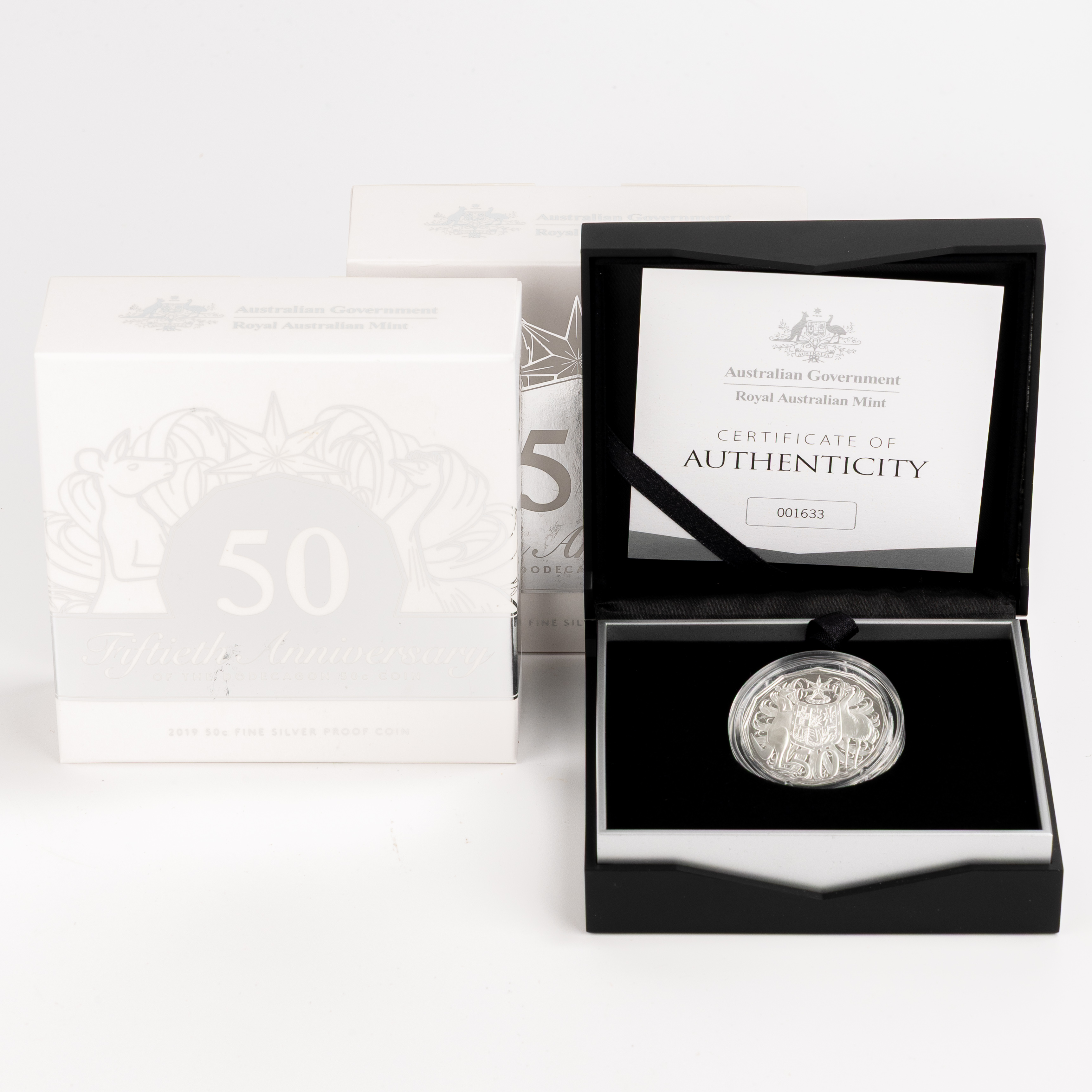 237 · Elizabeth II, RAM /ANDA - Fiftieth Anniversary of the Dodecagon Coin, Fifty Cents, 2019, FDC