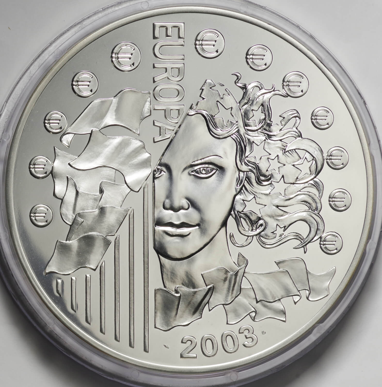 フランス-France.ユーロ1周年記念 50ユーロ(1キロ)銀貨 2003年 KM1340