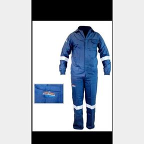 FLAME RETARDANT AND ACID RESISTANT 2PIECE WORK-SUIT SIZE-30 WAIST WITH REFLECTOR TAPE - 51818/4071 - 51818/10016