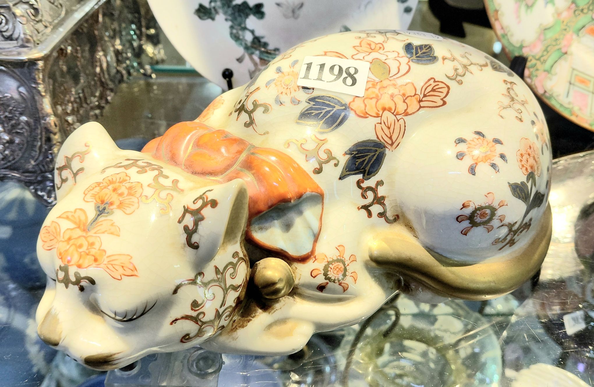 Ceramic Sleeping Cat Ornament