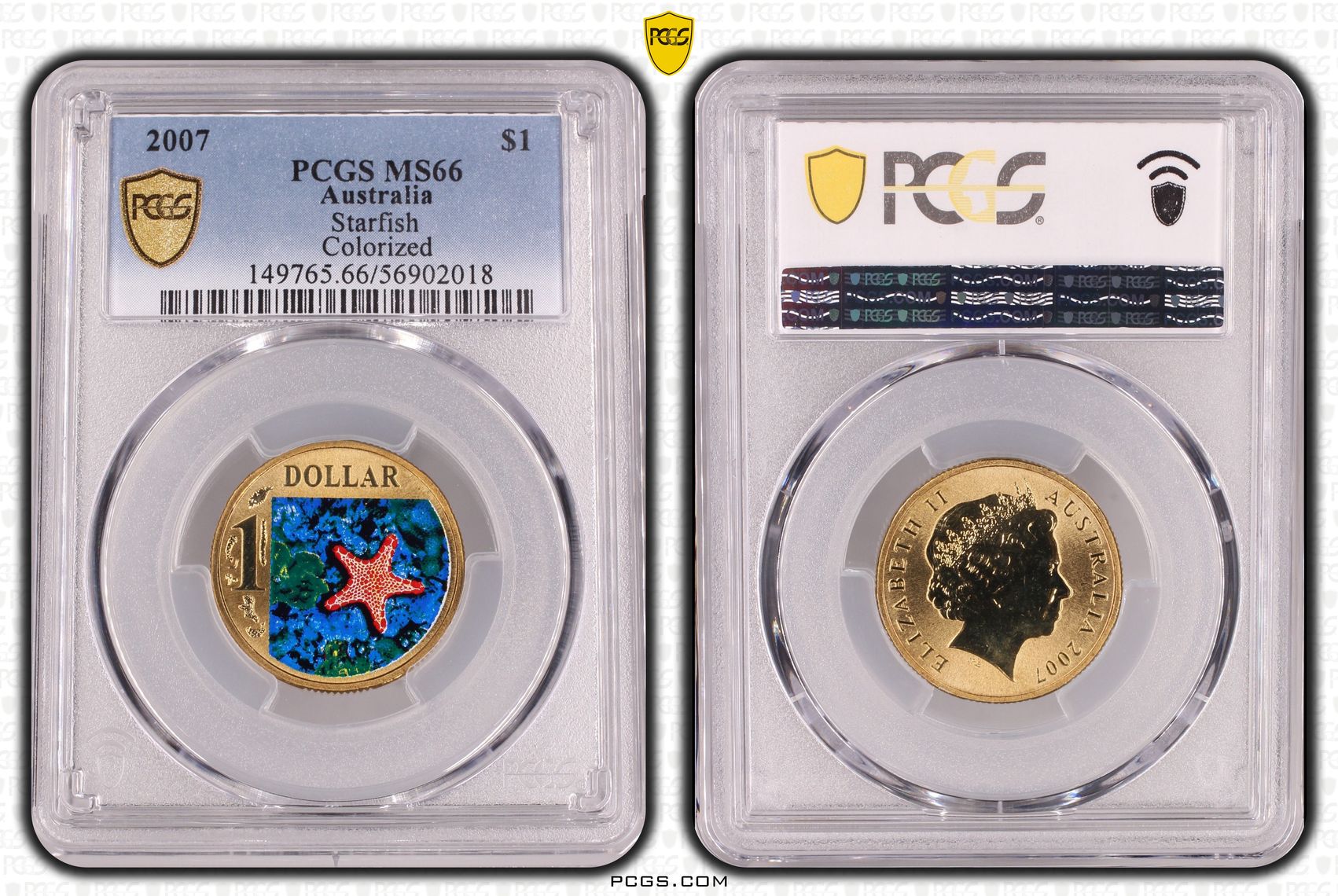 Starfish, One Dollar, 2007, PCGS MS66