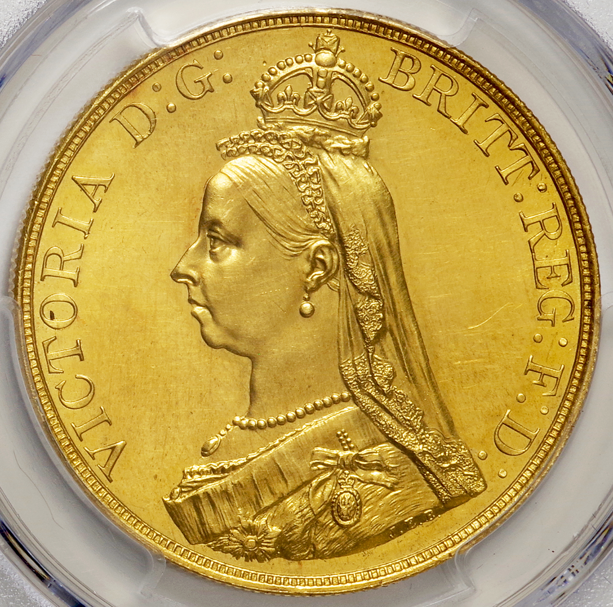 NGCヴィクトリア女王「1ルピー銀貨・インド」1900年：MS62