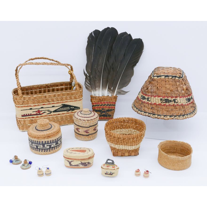 12pc Northwest Coast Makah & Haida Modern Baskets