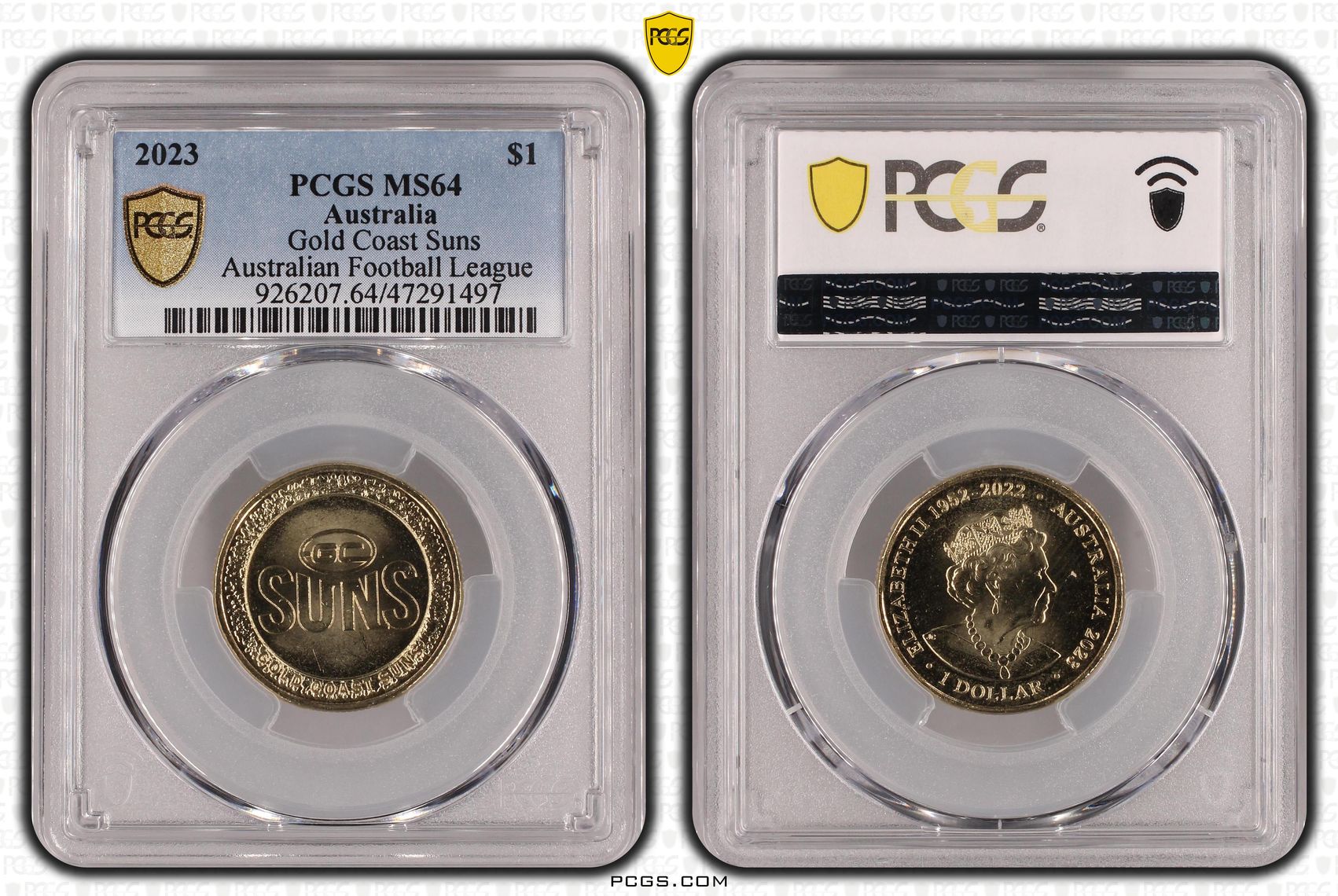 AFL - Gold Coast Suns, One Dollar, 2023, PCGS MS 64
