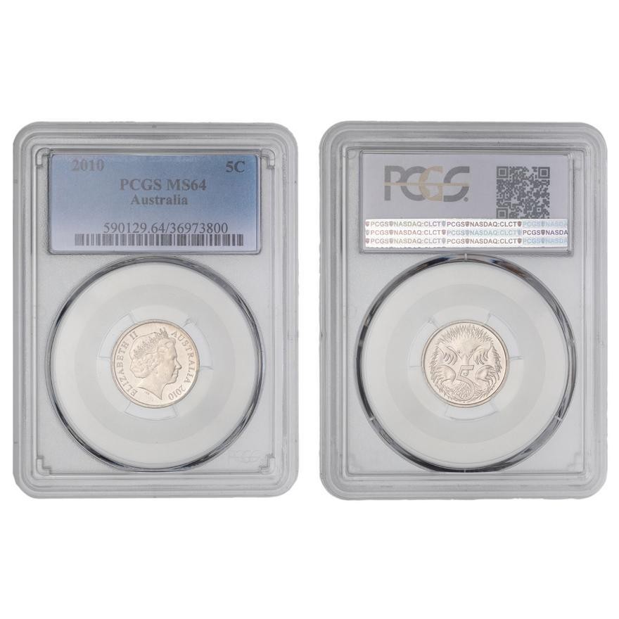 Elizabeth II, , Five Cent, 2010, PCGS MS64