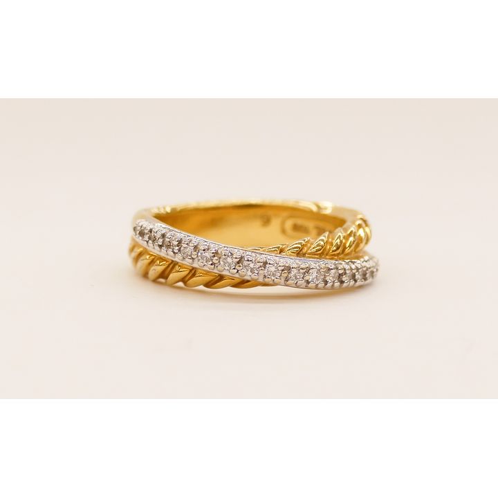 David Yurman 18k Diamond Crossover 5mm Ring