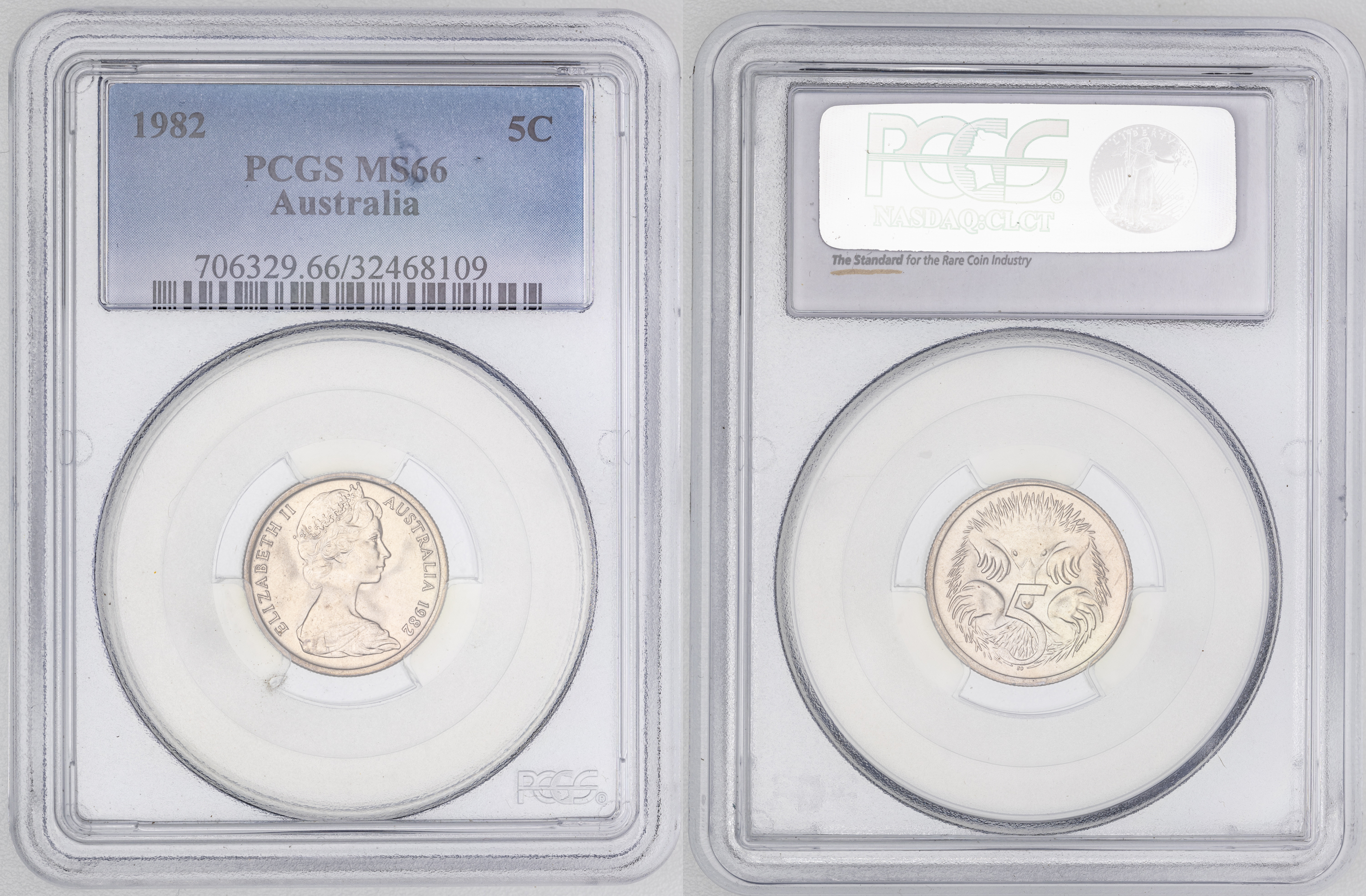 152 · Elizabeth II,  , Five Cent, 1982, PCGS MS66