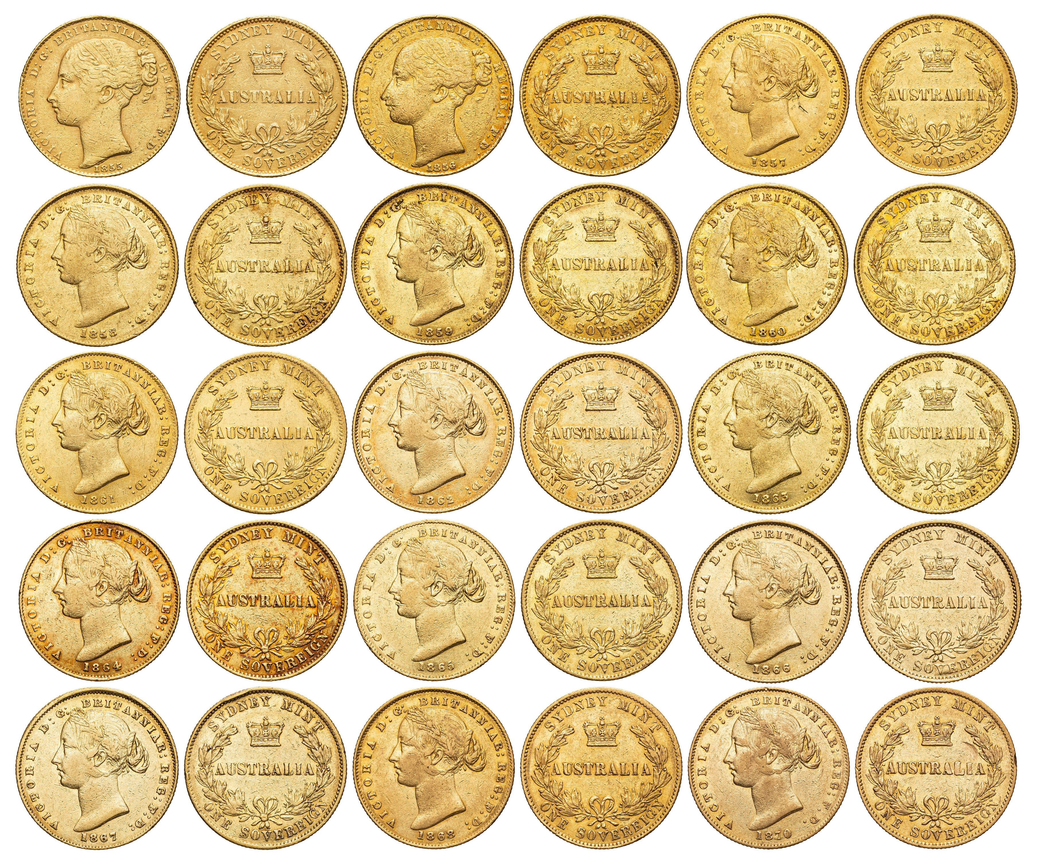 Victoria, Sovereign, 1855 - 1870, aF -aVF