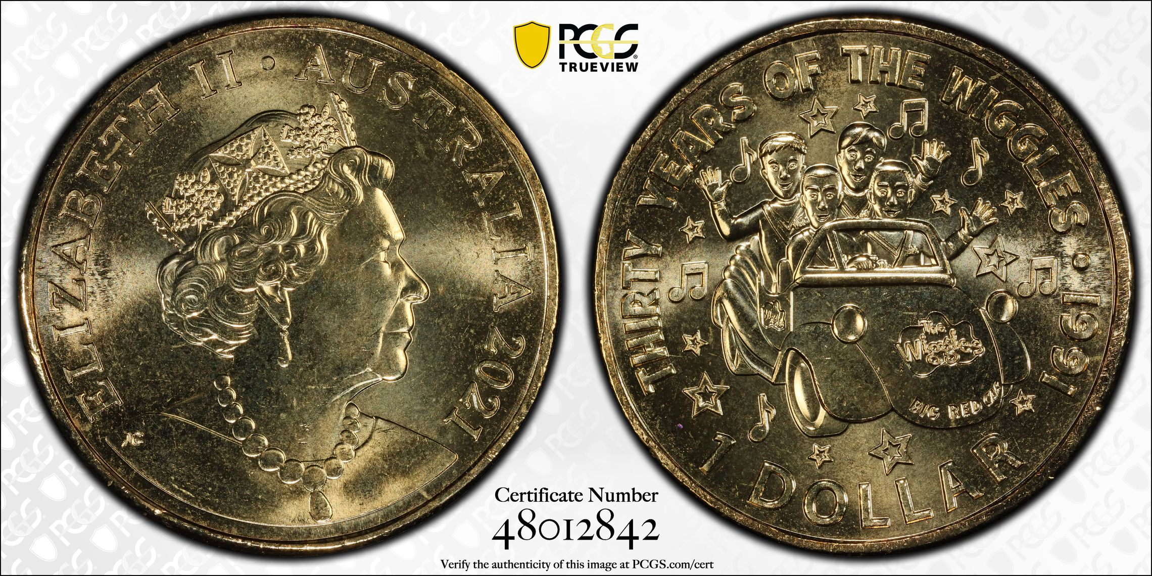 Original Wiggles Band, One Dollar, 2021, PCGS MS68