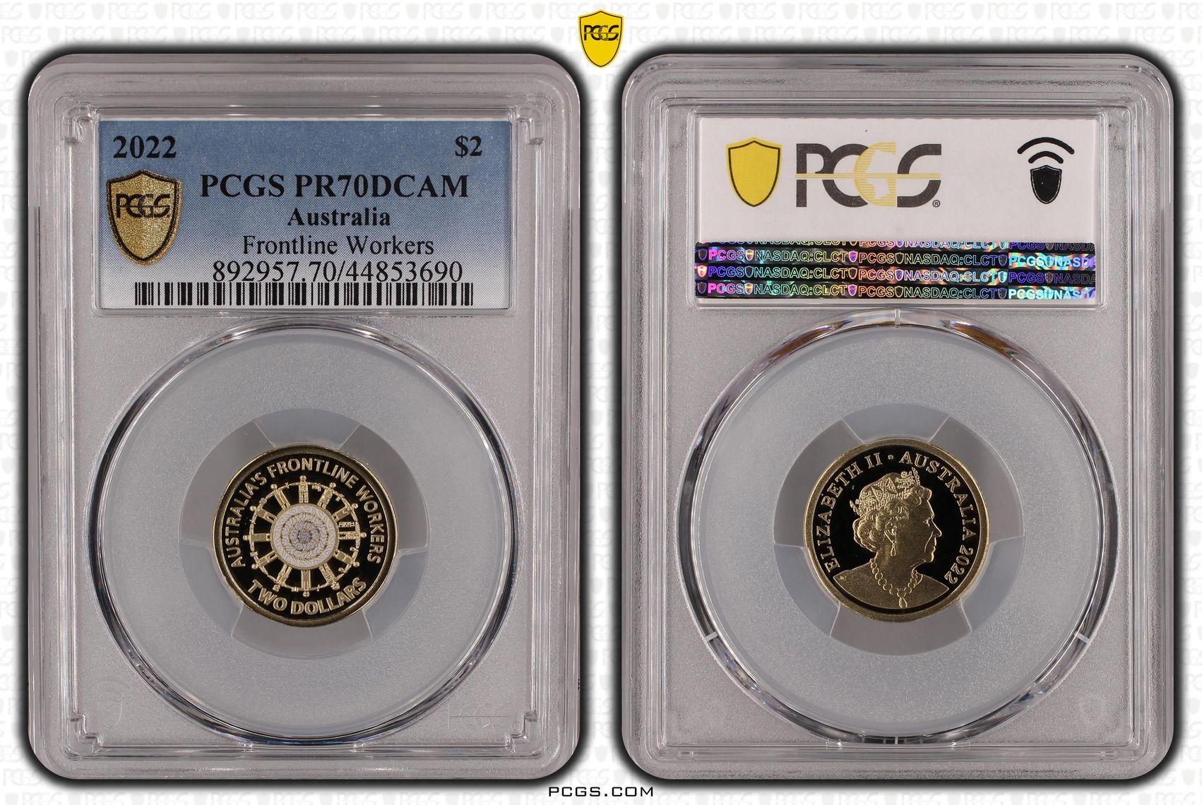 2022 Australia Two Dollar, $2 Frontline Workers PCGS - PR70DCAM POP 124/0 -690