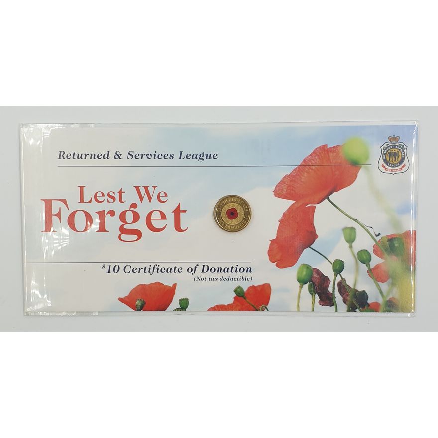 Red Poppy $2 Coin - RSL Card
