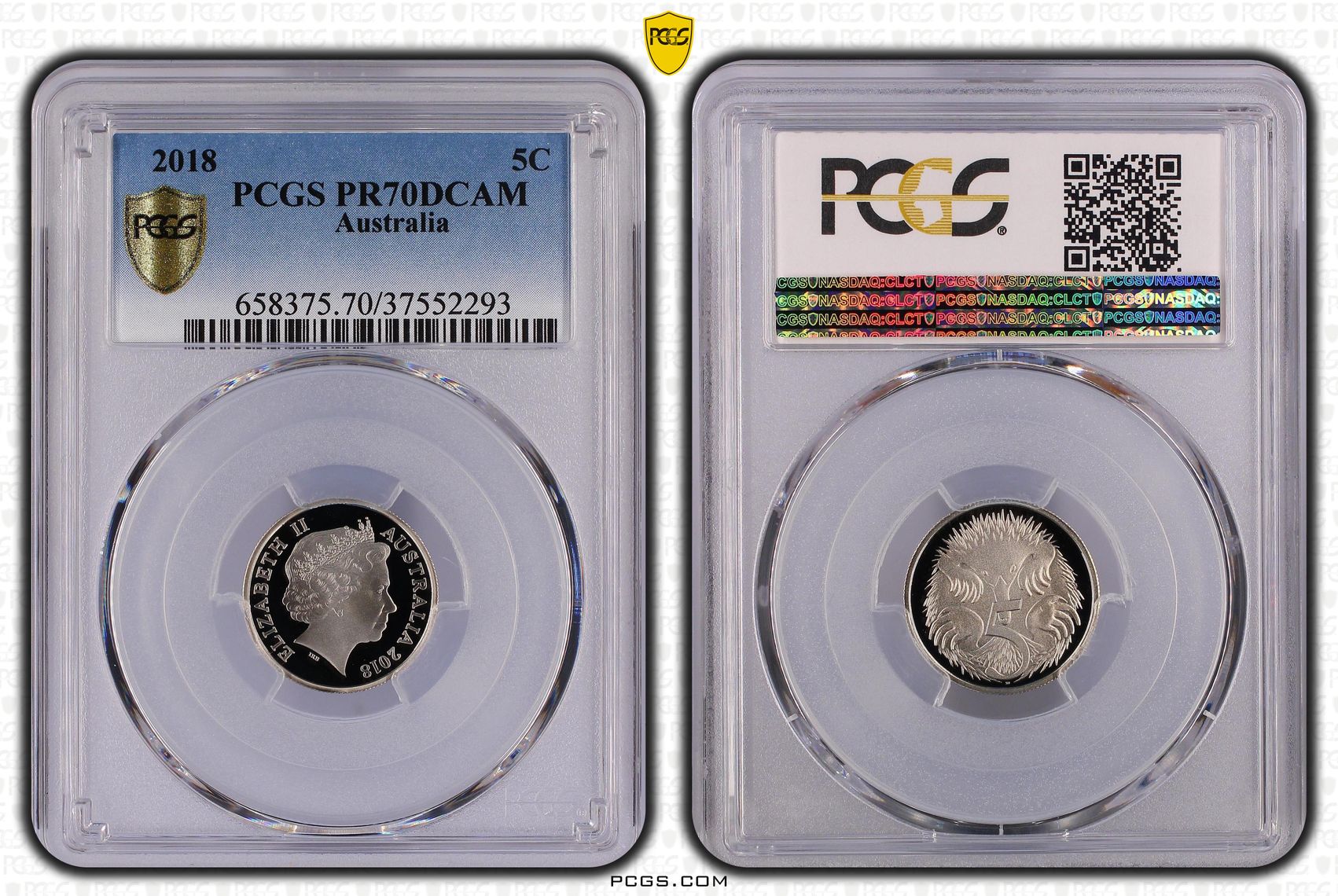 Elizabeth II, Five Cent, 2018, PCGS PR70DCAM