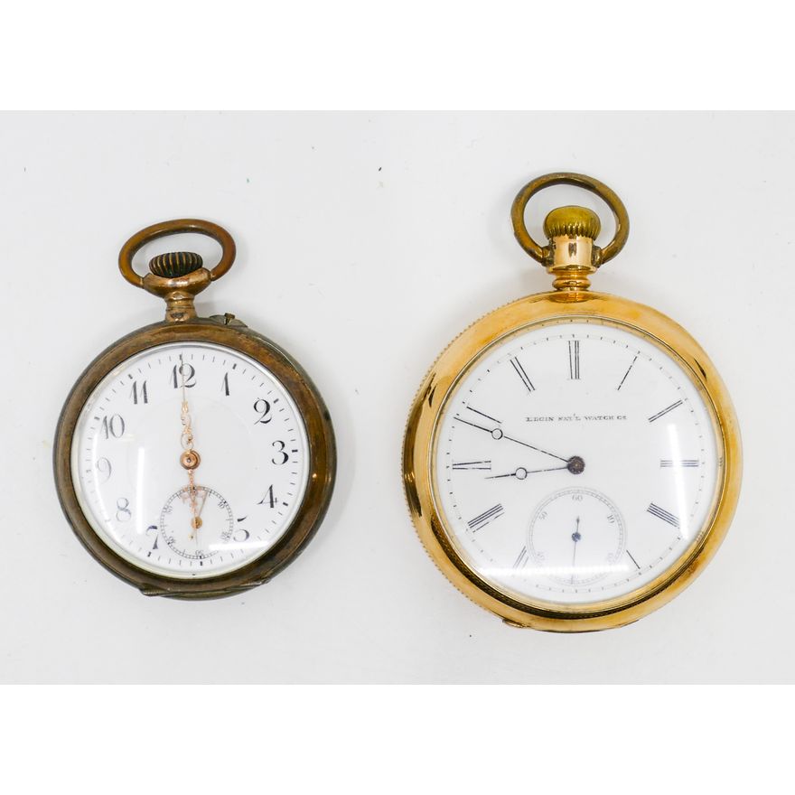 2pc Antique Pocket Watches - Elgin Nat'l Watch Co. etc.