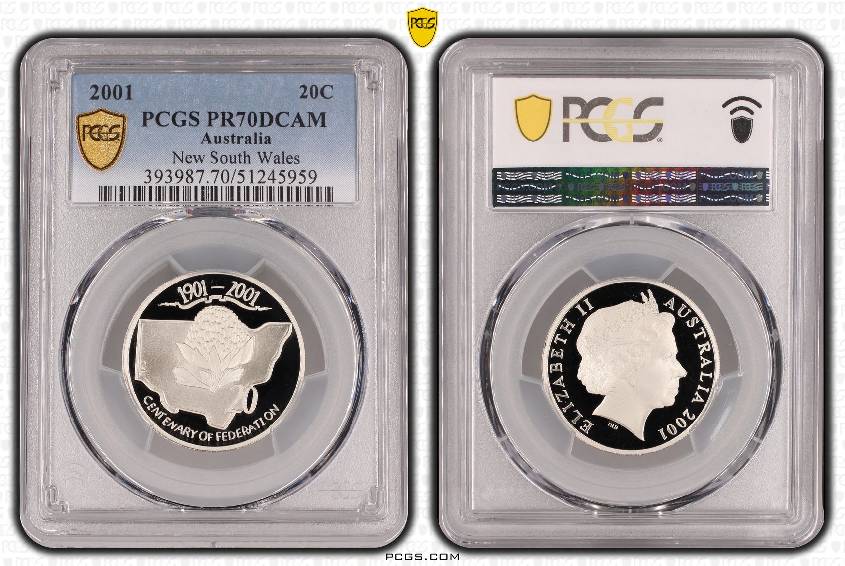 New South Wales, Twenty Cent, 2001, PCGS PR70DCAM