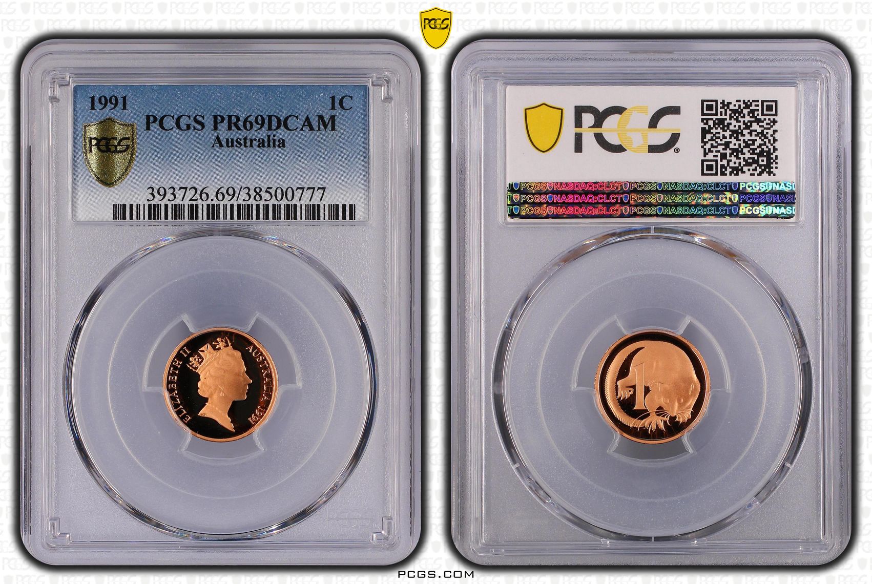 Elizabeth II, One Cent, 1991, PCGS PR69DCAM