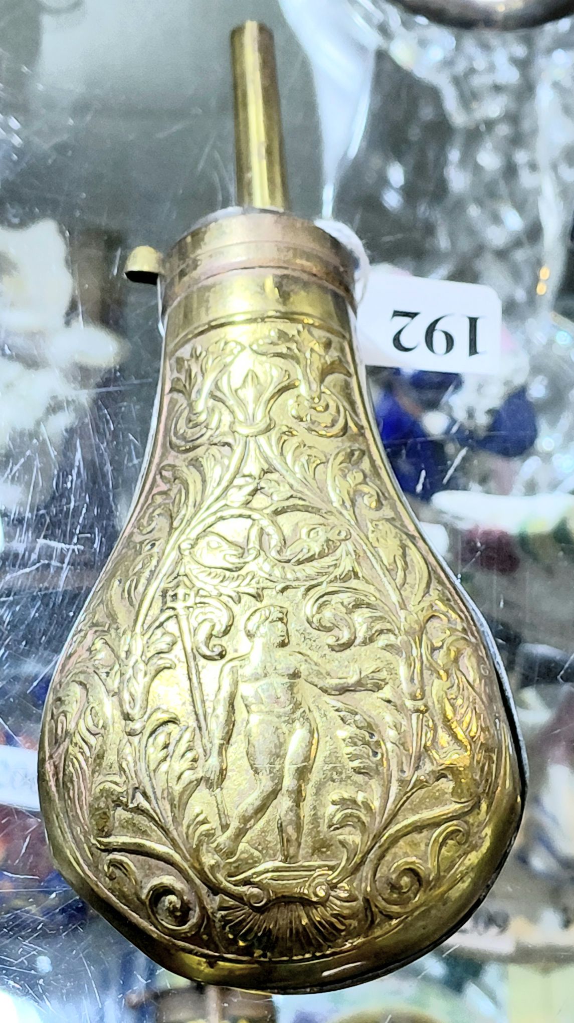 192 · VINTAGE EMBOSSED POWDER FLASK