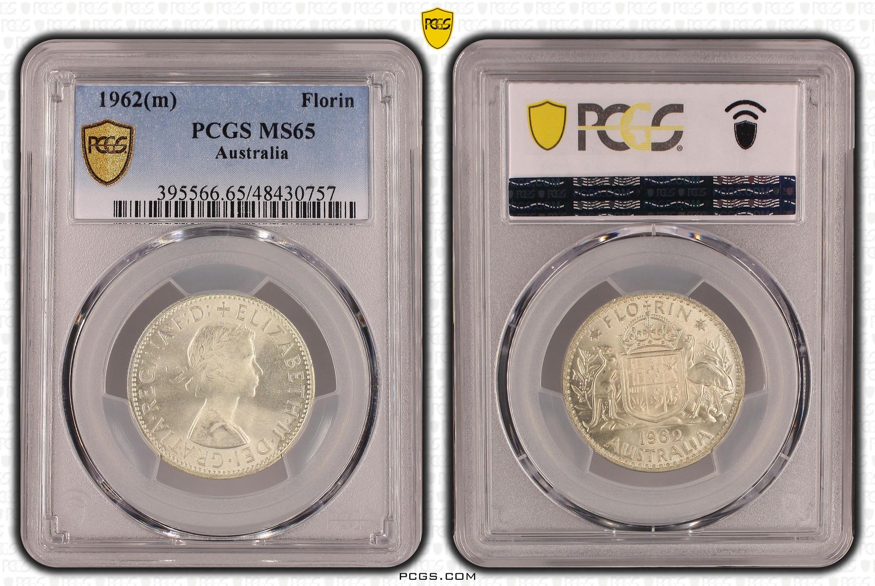 Elizabeth II, Florin, 1962(m), PCGS MS65