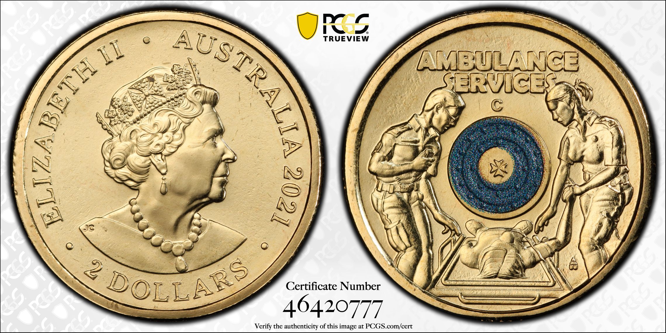 Elizabeth II, Ambulance Service, Two Dollar, 2021-C, PCGS MS67