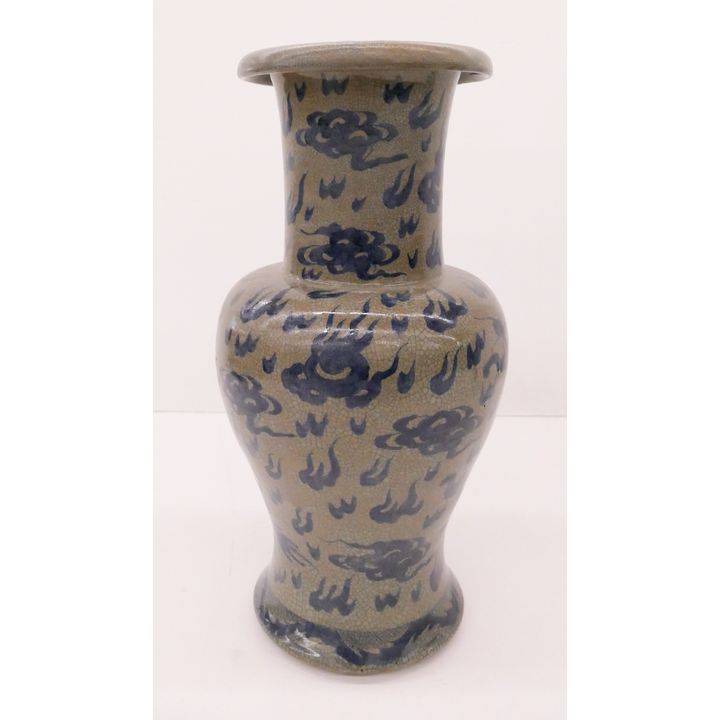 Old Japanese Dragon Crackle Baluster Vase- 17.5'' (base drilled)