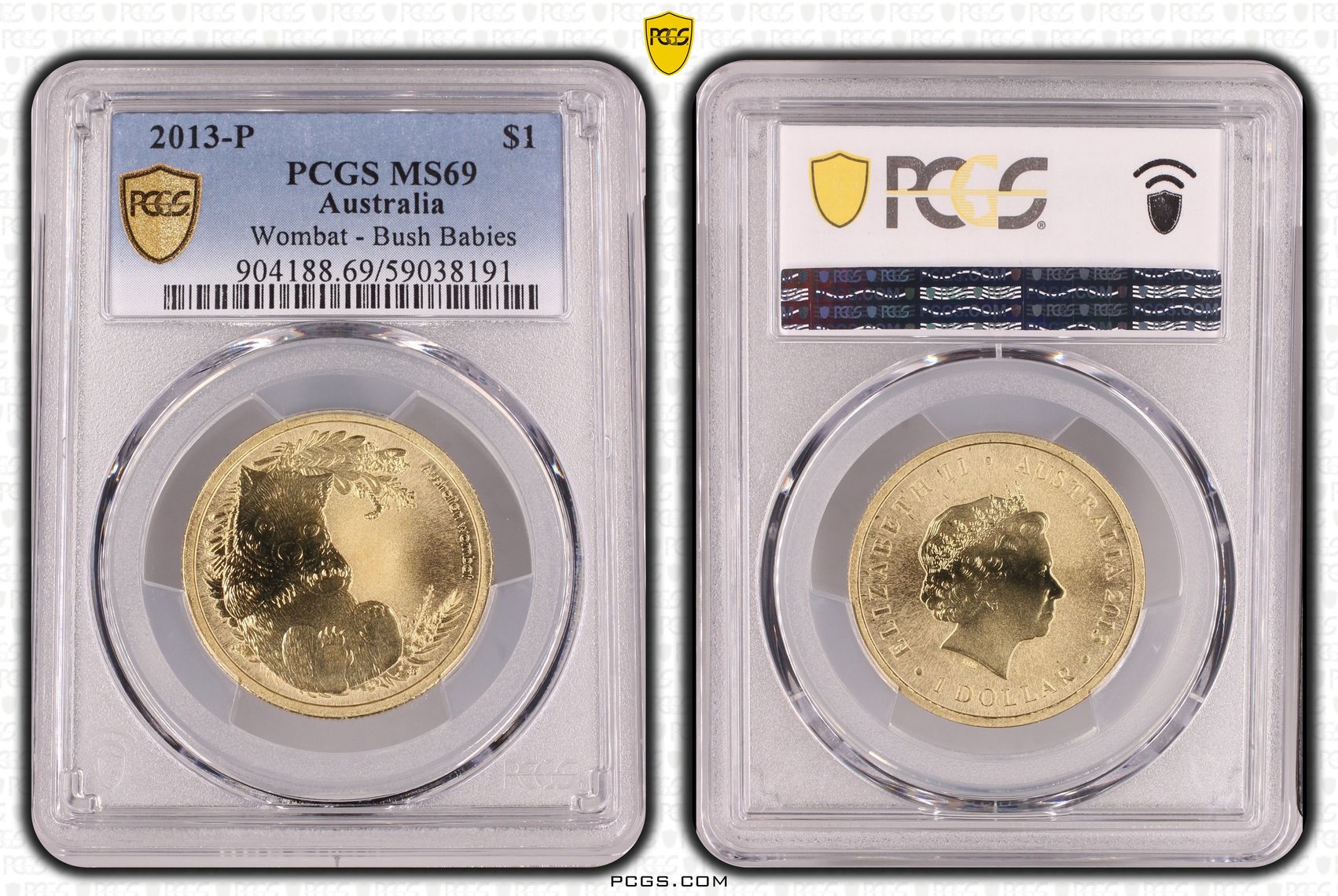Wombat - Bush Babies, One Dollar, 2013-P, PCGS MS69