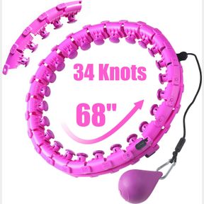 OURSTARRY 32 KNOTS WEIGHTED WORKOUT HOOP PLUS SIZE, SMART WAIST EXERCISE RING FOR ADULTS WEIGHT LOSS