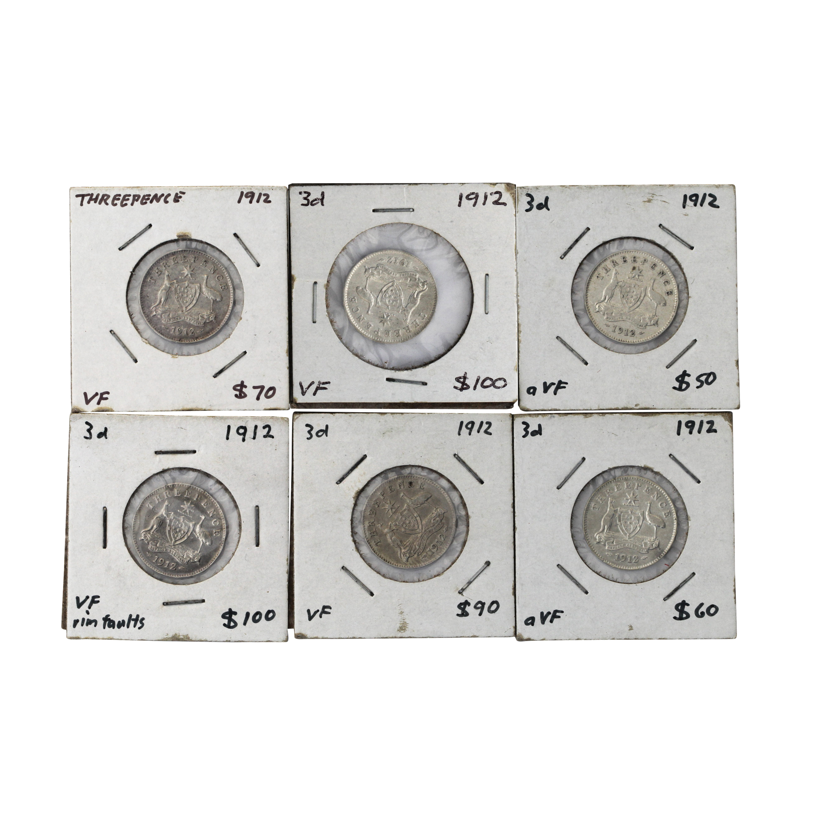 George V, Threepence, 1912, VF-EF