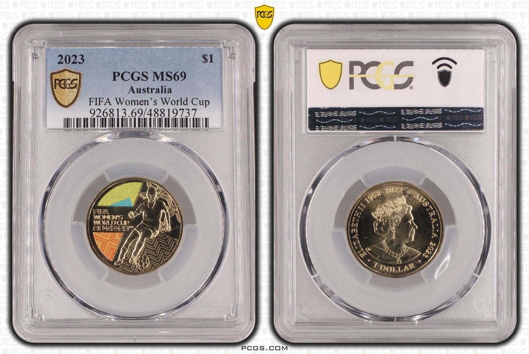 FIFA Women's World Cup Colorized, One Dollar, 2023, PCGS MS69