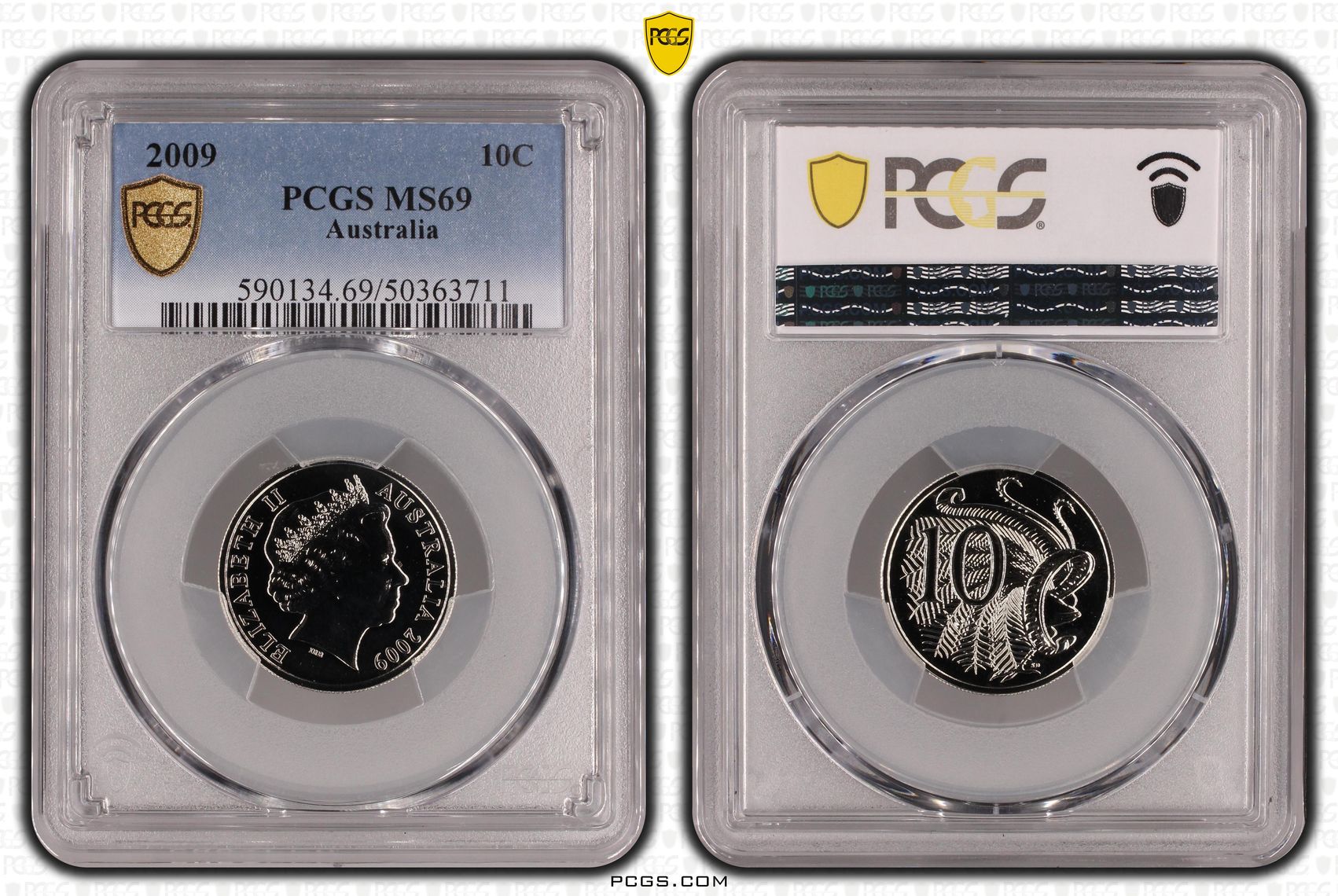 Ten Cent, 2009, PCGS MS69