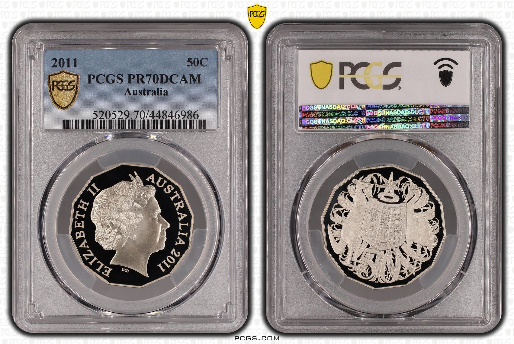 2011 Australia Fifty Cent, 50c PCGS - PR70DCAM POP 23/0 -986