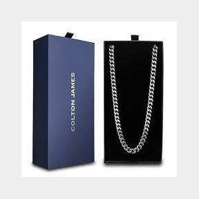 Colton James Premium Silver Mens Cuban Link Chain - 6mm Thickness - Silver - 51 cm 61 cm -51719/19 B2 S1