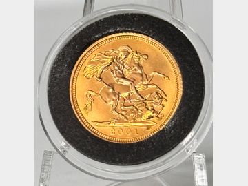 2001 ELIZABETH II UNCIRCULATED GOLD HALF SOVEREIGN