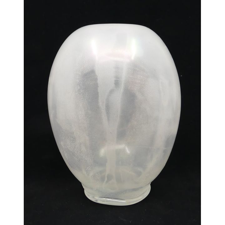 Leerdam Unica Opalescent Art Glass Vase 7'' - Signed on bottom by A.D. Copier