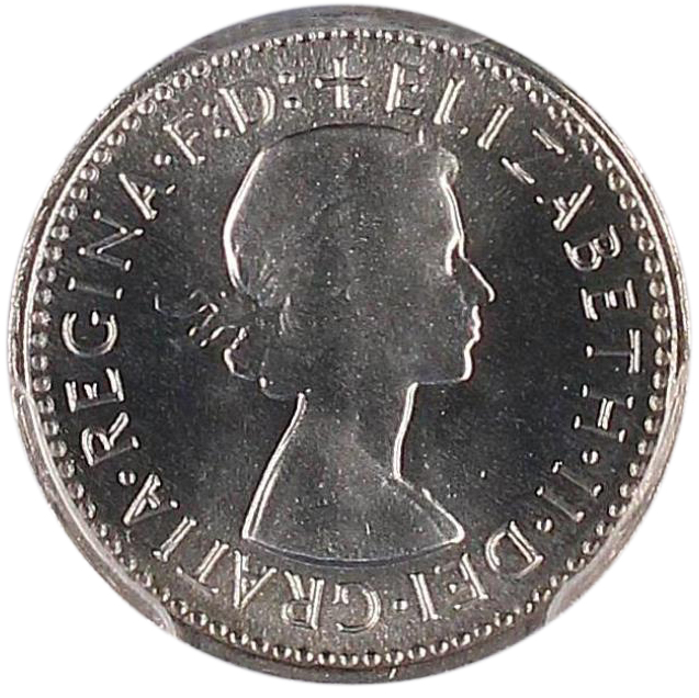 Elizabeth II, Threepence, 1962, PR 68