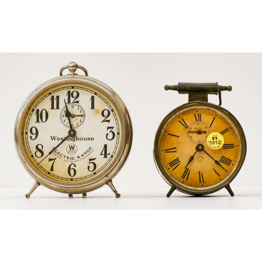 2pc Antique Clocks Westinghouse & Ansonia - Approx 6''