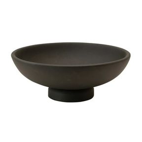 12.0"L X 12.0"W X 4.5"H BLOOMINGVILLE MANGO WOOD FOOTED BOWL, BLACK
