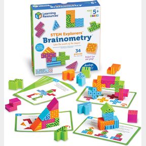 LEARNING RESOURCES STEM EXPLORERS BRAINOMETRY - 34 PIECES,AGES 5+ STEM TOYS FOR KIDS, BRAIN TEASER TOYS AND GAMES, KINDERGARTEN GA
