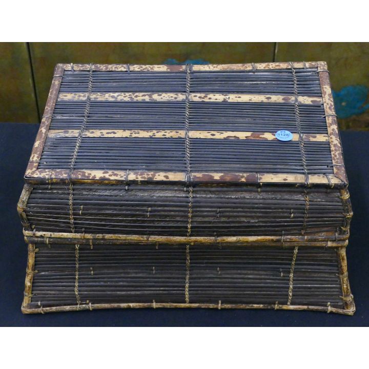 Old Indonesian Bamboo Woven Box 8''x14''