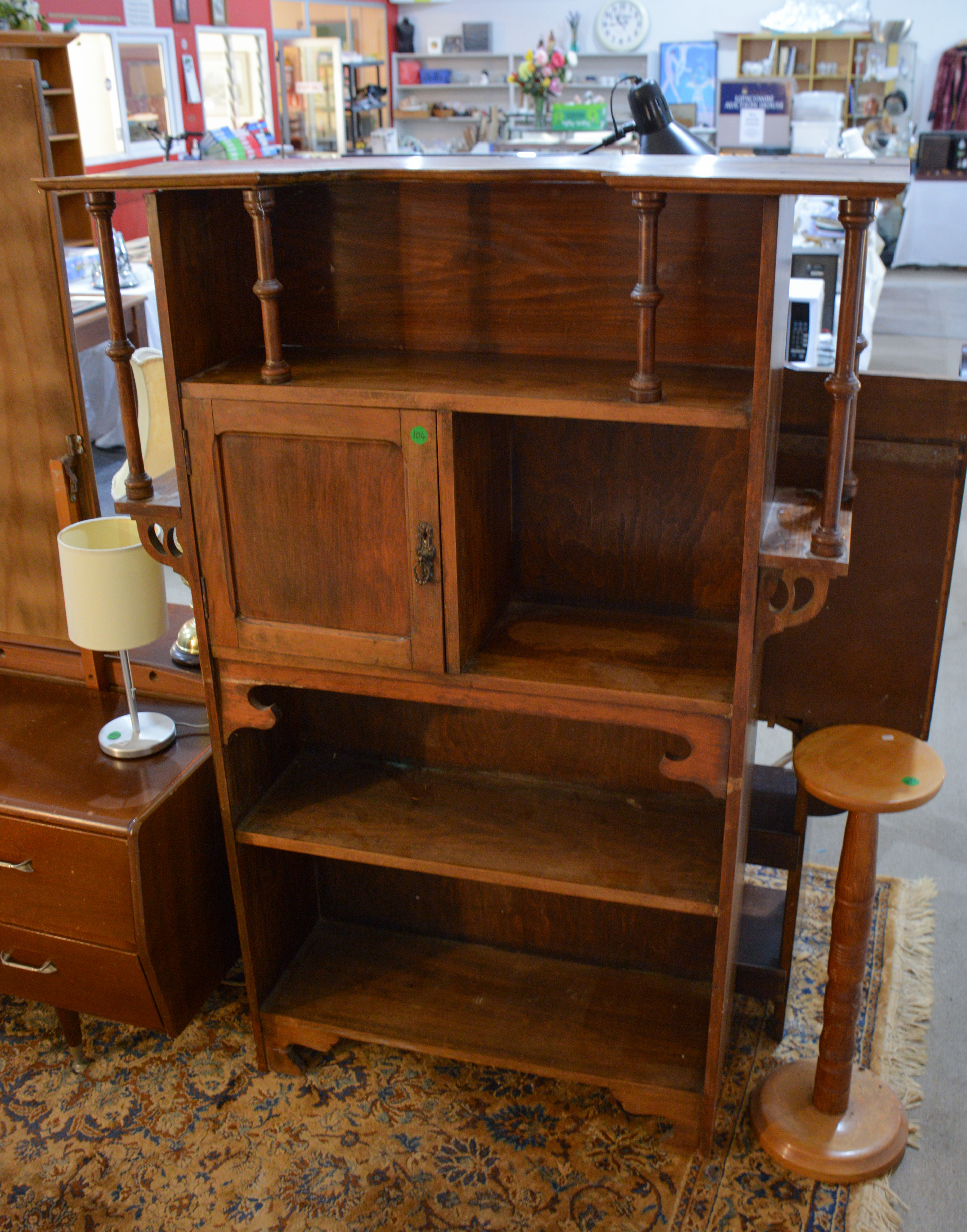 Arts and Crafts Bureau Bookcase (AF) — sold at auction in New Zealand for $15
