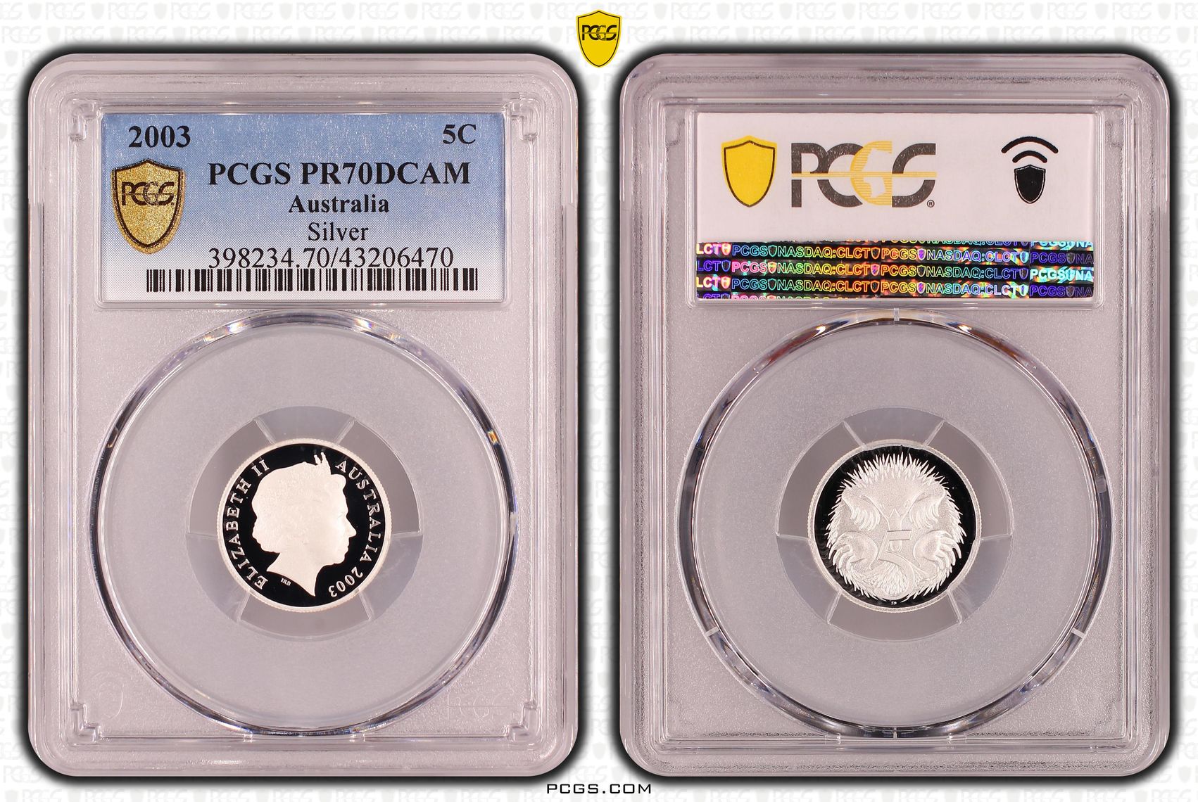 2003 Australia Five Cent, 5c Silver PCGS - PR70DCAM POP 12/0 -470