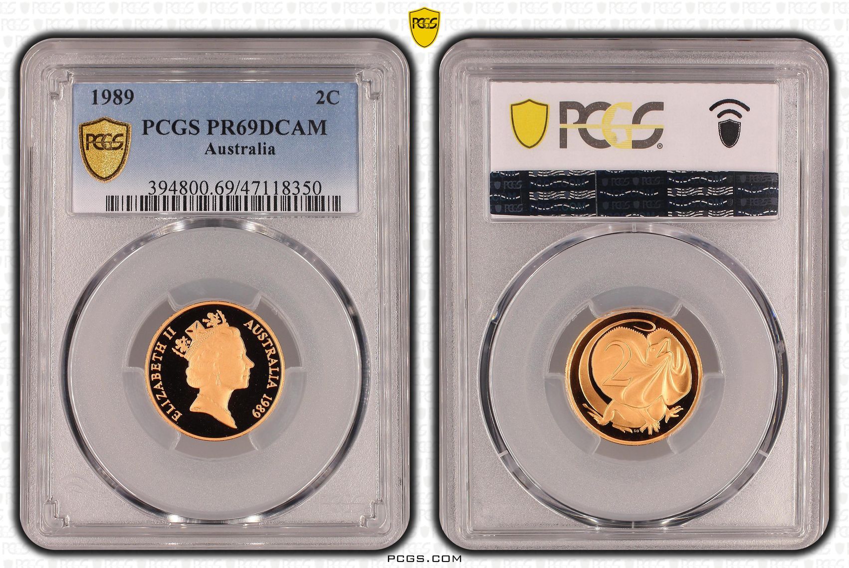 Elizabeth II, Two Cent, 1989, PCGS PR69DCAM