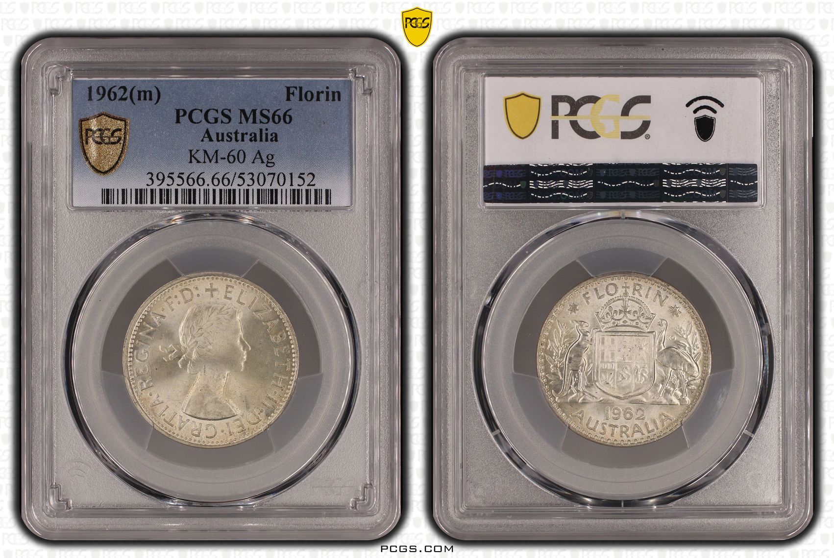 Elizabeth II, Florin, 1962(m), PCGS MS66