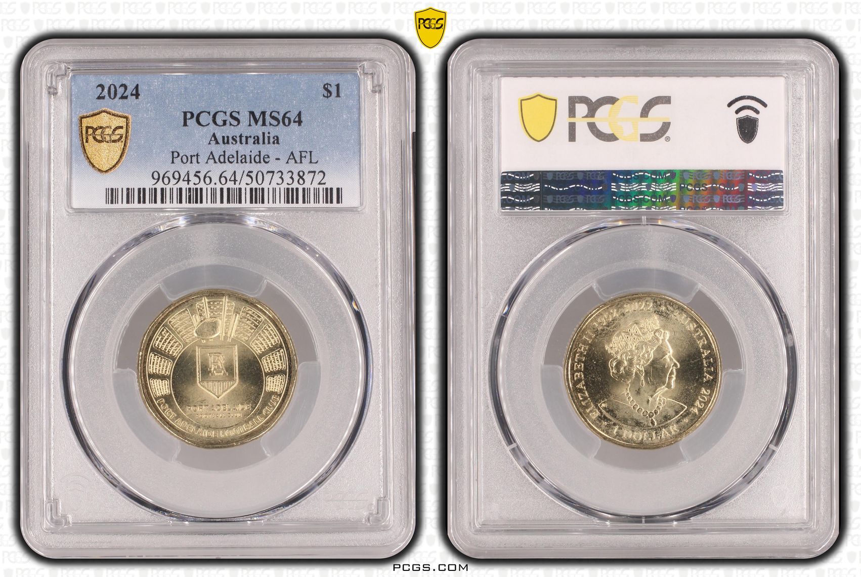 Port Adelaide - AFL, One Dollar, 2024, PCGS MS64