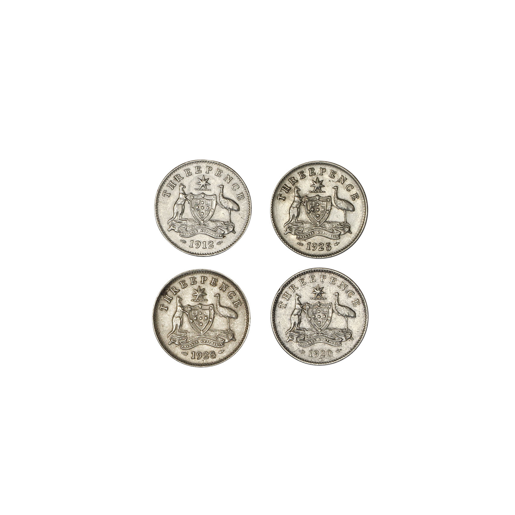 Pair, George V, Threepence, 1912, EF