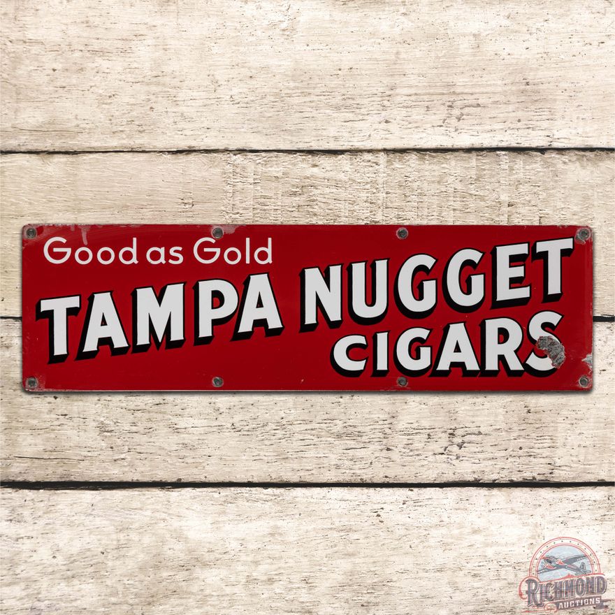 Good as Gold Tampa Nugget Cigars Single Sided Porcelain Sign
