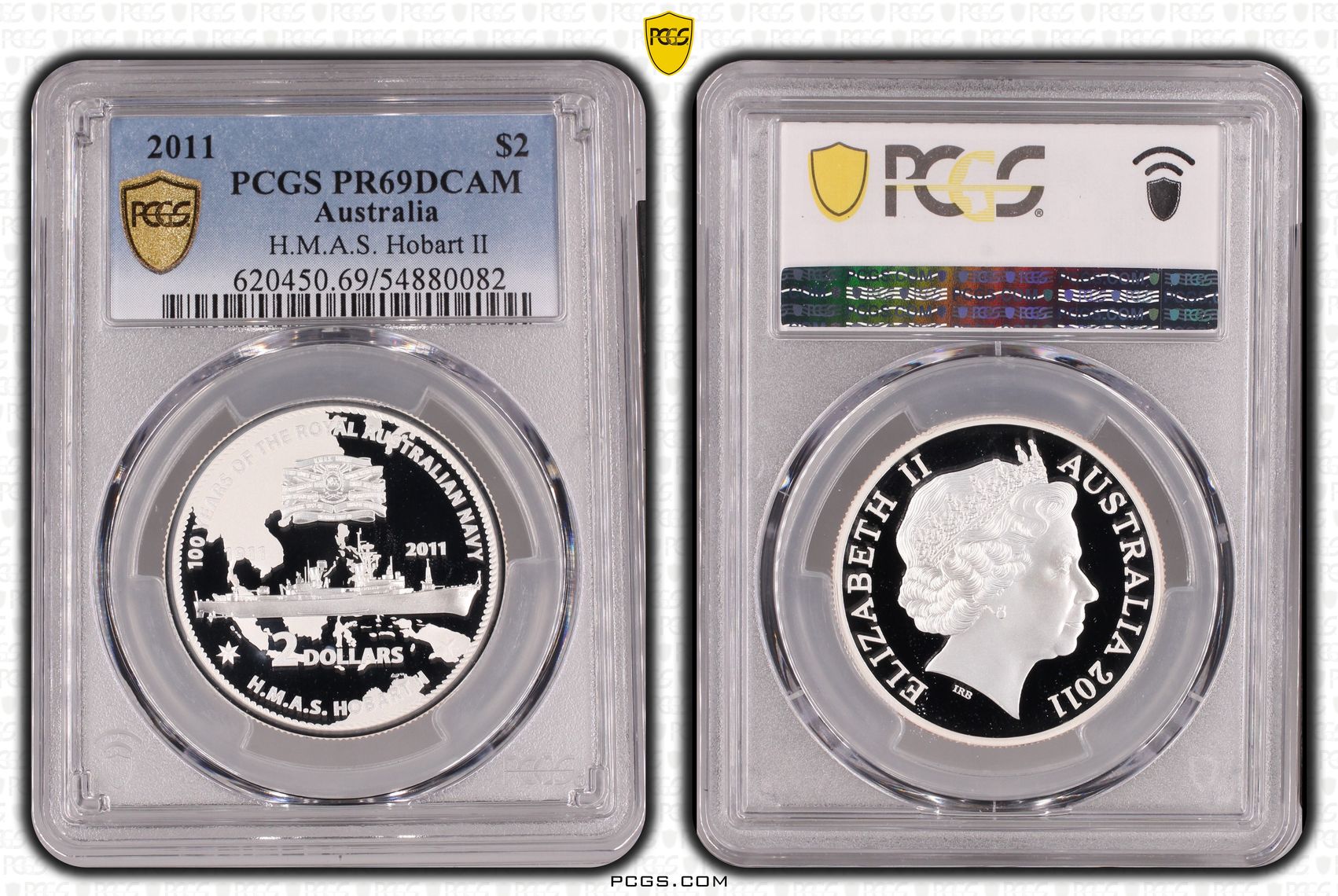 H.M.A.S. Hobart II, Two Dollar, 2011, PCGS PR69DCAM