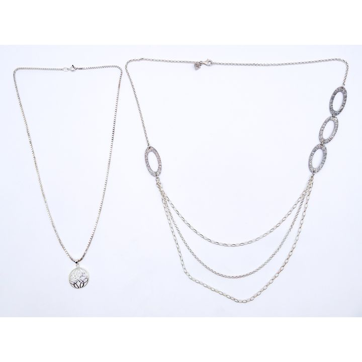 Box Sterling Modernist Necklaces - 46 Grams TW