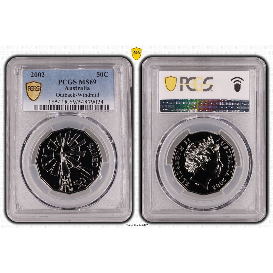 Outback-Windmill, Fifty Cent, 2002, PCGS MS69